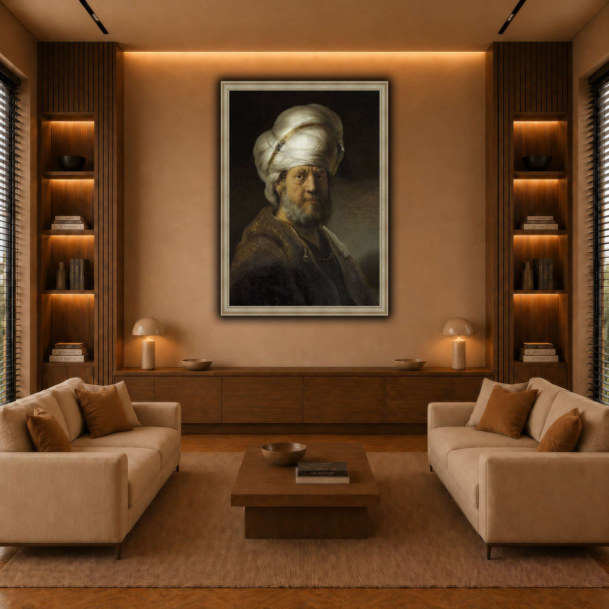 Man-in-Oriental-Clothing_Rembrandt-van-Rijn warm-living-room