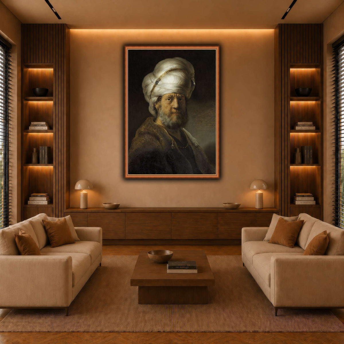 Man-in-Oriental-Clothing_Rembrandt-van-Rijn warm-living-room