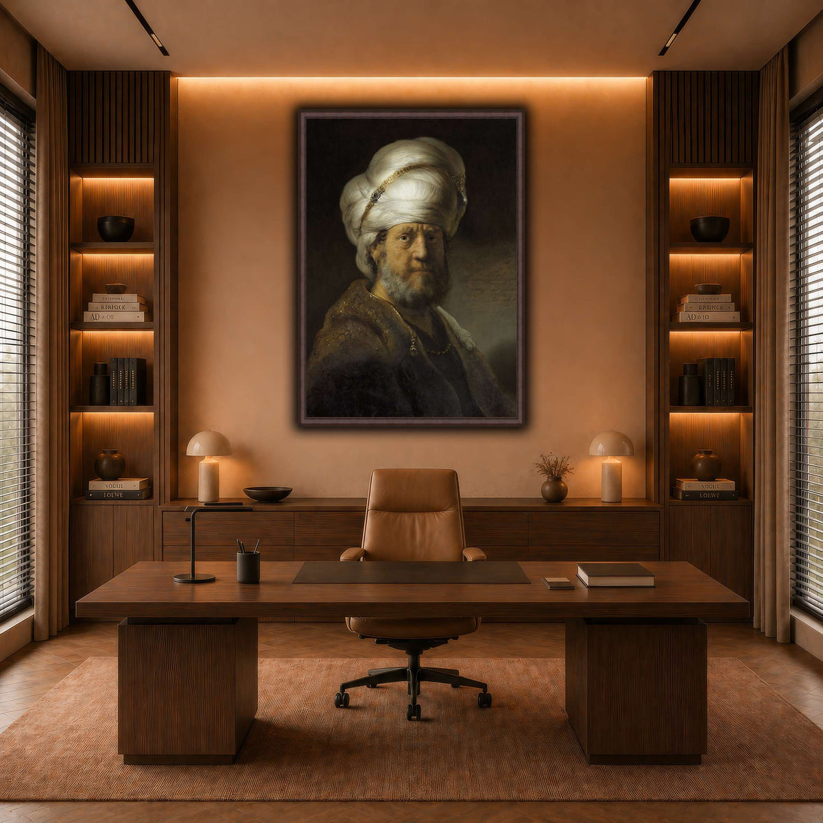 Man-in-Oriental-Clothing_Rembrandt-van-Rijn warm-office