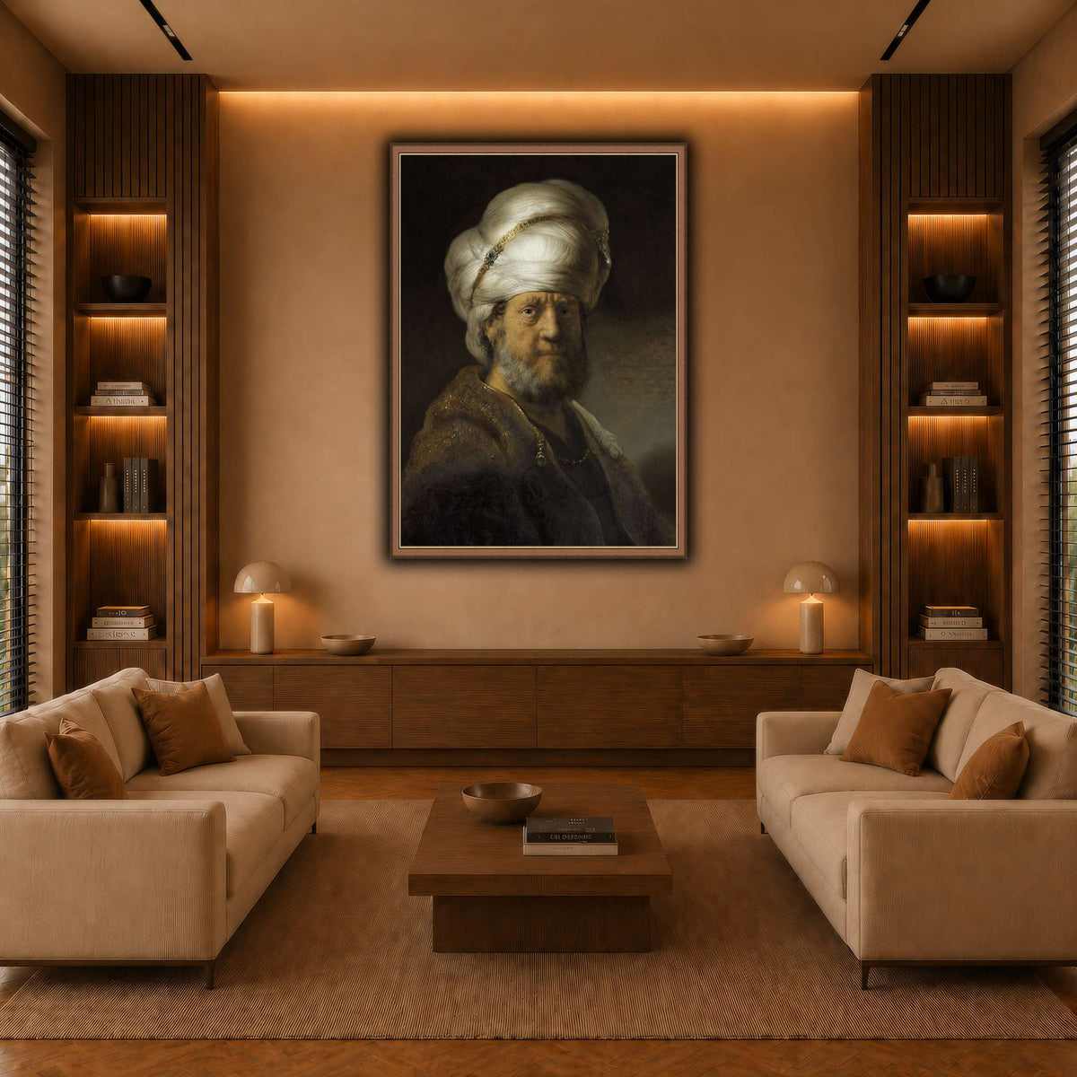Man-in-Oriental-Clothing_Rembrandt-van-Rijn warm-living-room