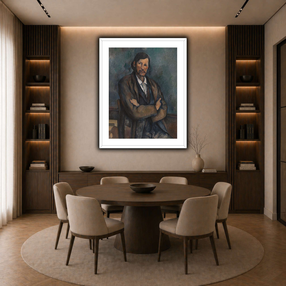 Man_With_Crossed_Arms_Paul_Cezanne dark neutral-dining room