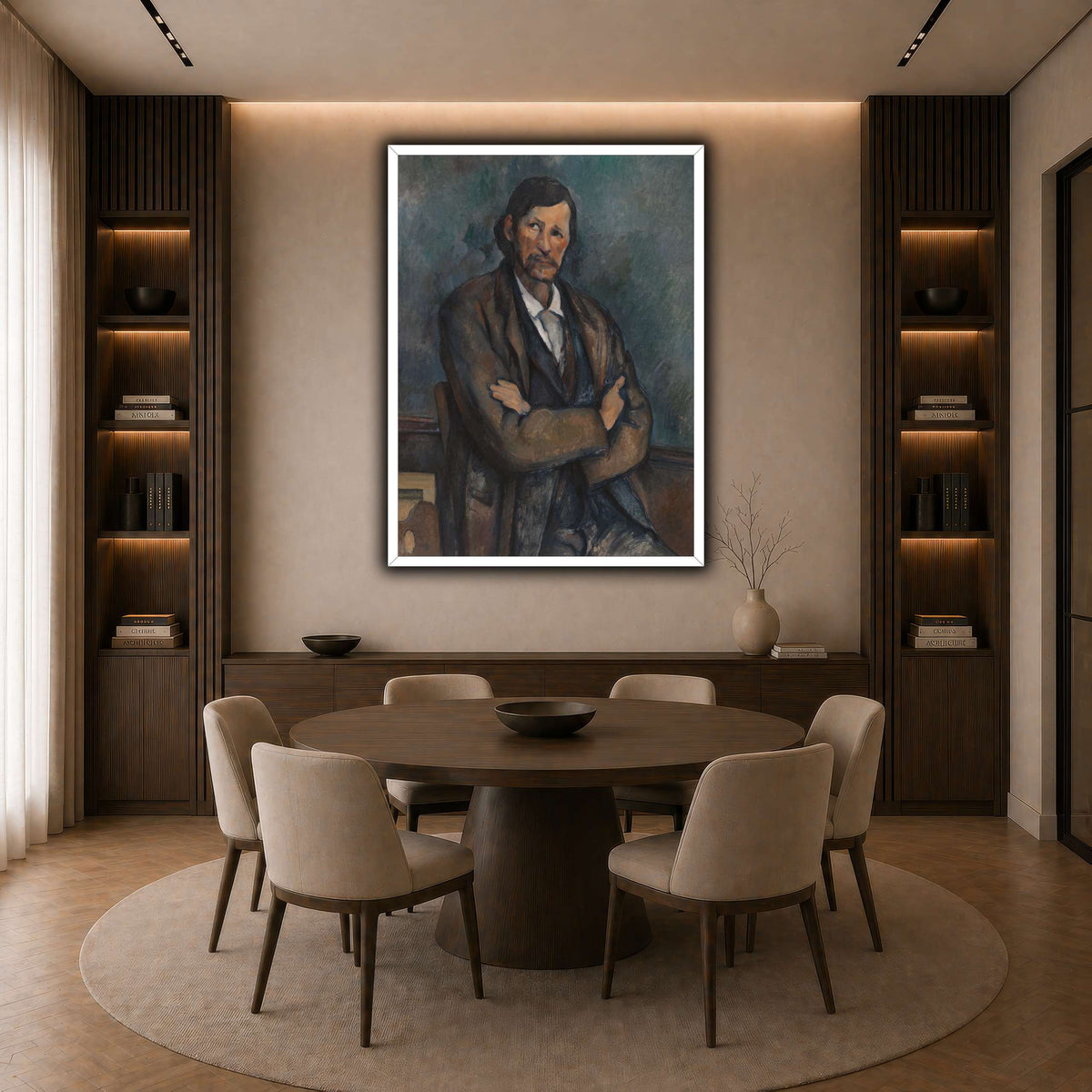 Man_With_Crossed_Arms_Paul_Cezanne dark neutral-dining room