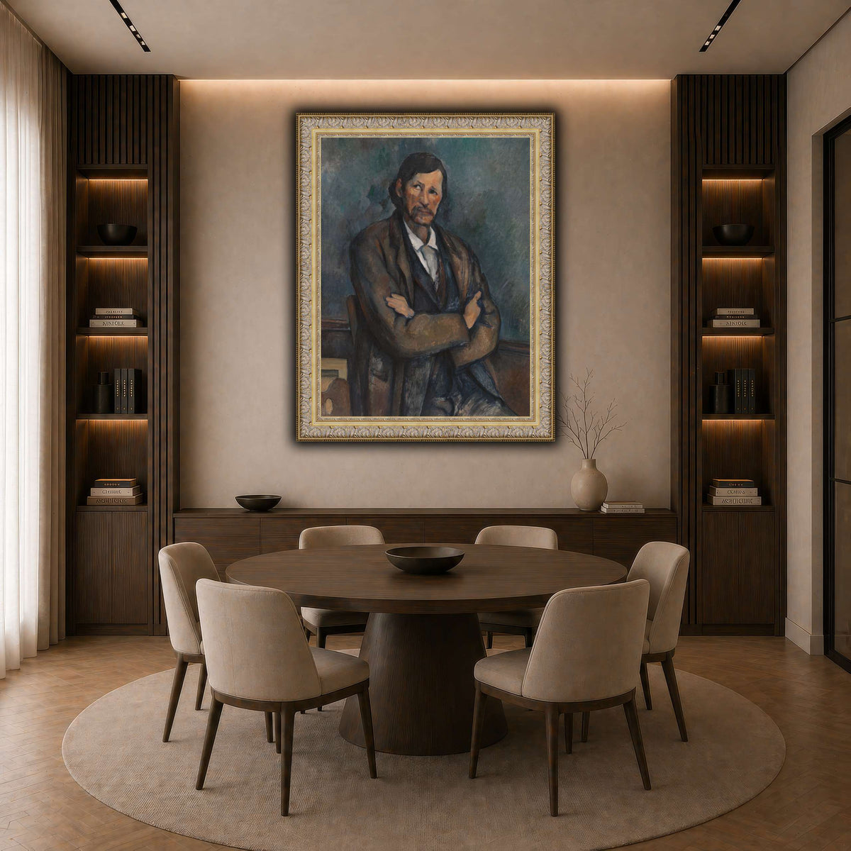 Man_With_Crossed_Arms_Paul_Cezanne dark neutral-dining room