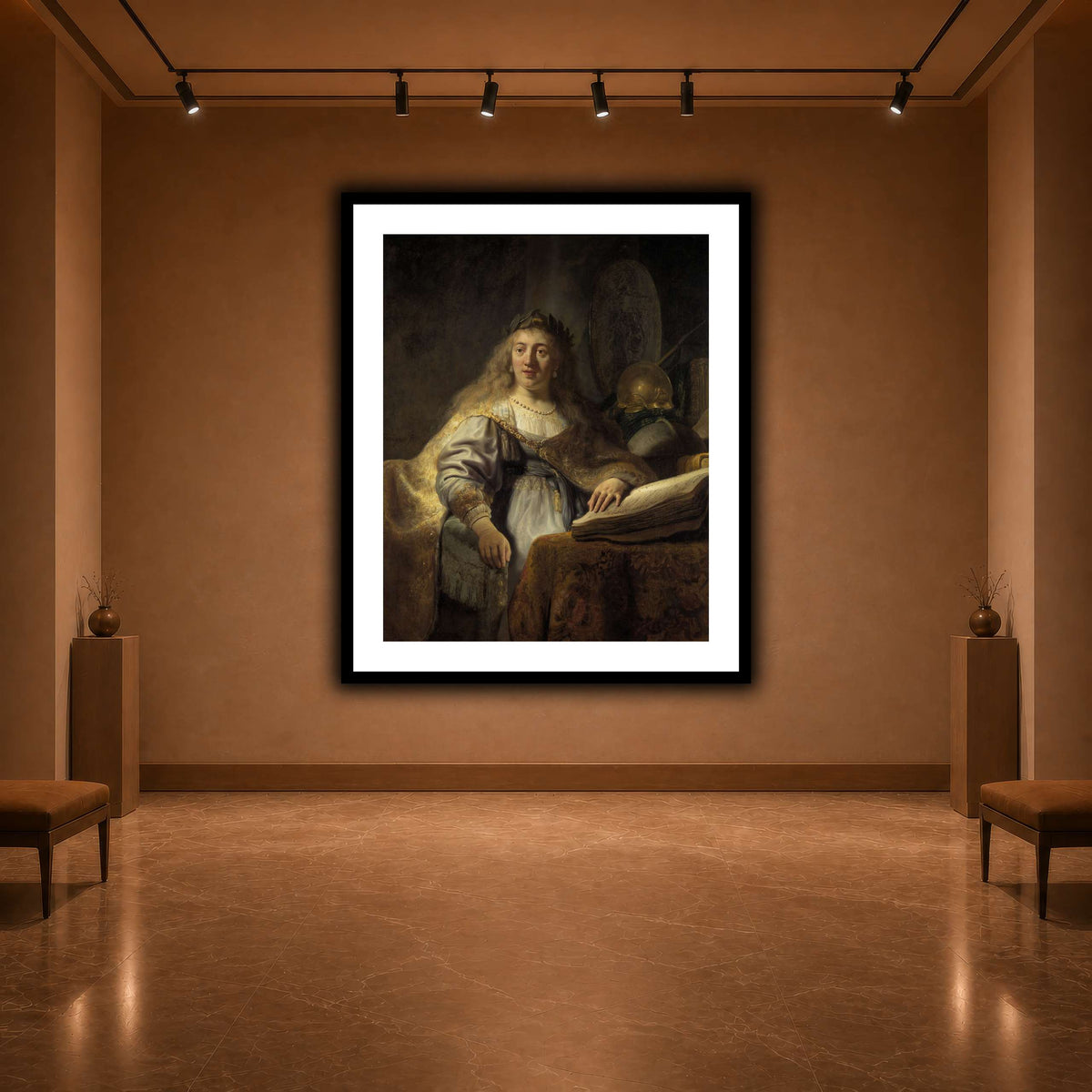 Minerva-in-Her-Study_Rembrandt-van-Rijn warm-agallery
