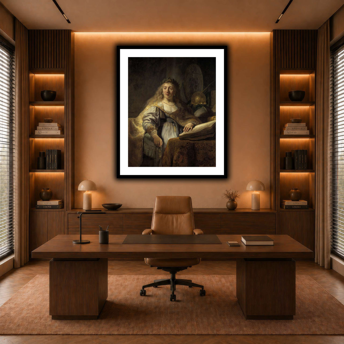 Minerva-in-Her-Study_Rembrandt-van-Rijn warm-office