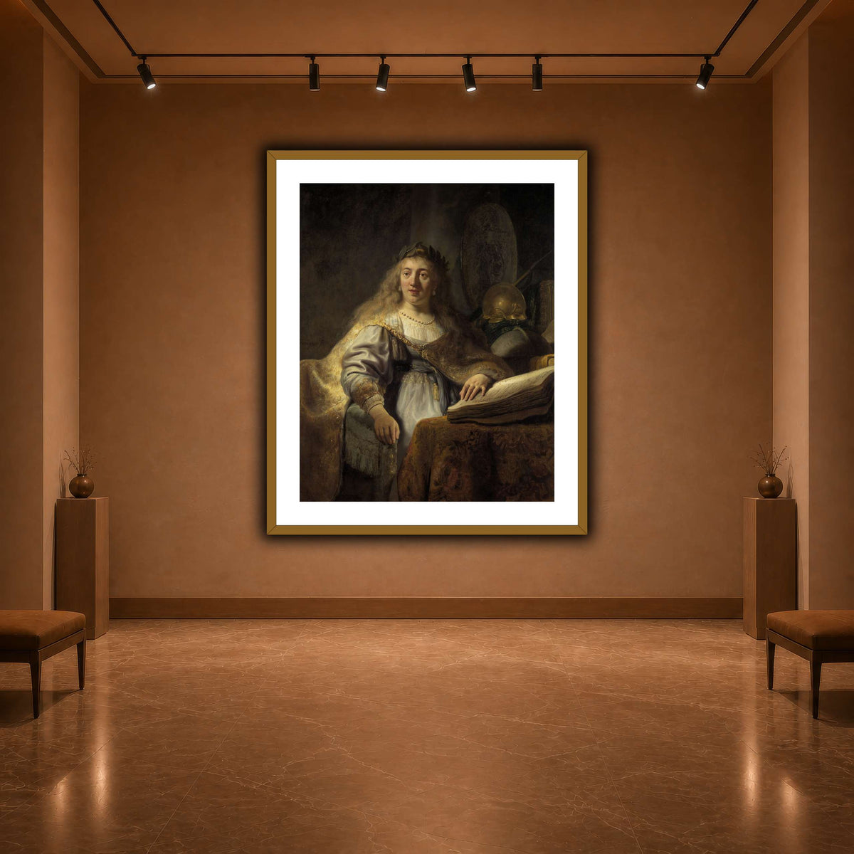 Minerva-in-Her-Study_Rembrandt-van-Rijn warm-agallery