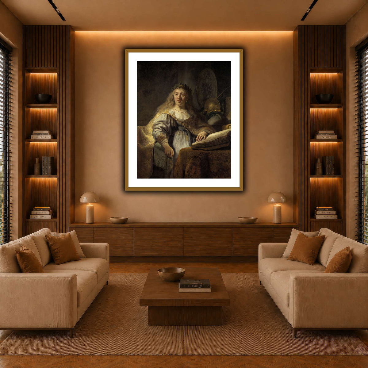 Minerva-in-Her-Study_Rembrandt-van-Rijn warm-living-room