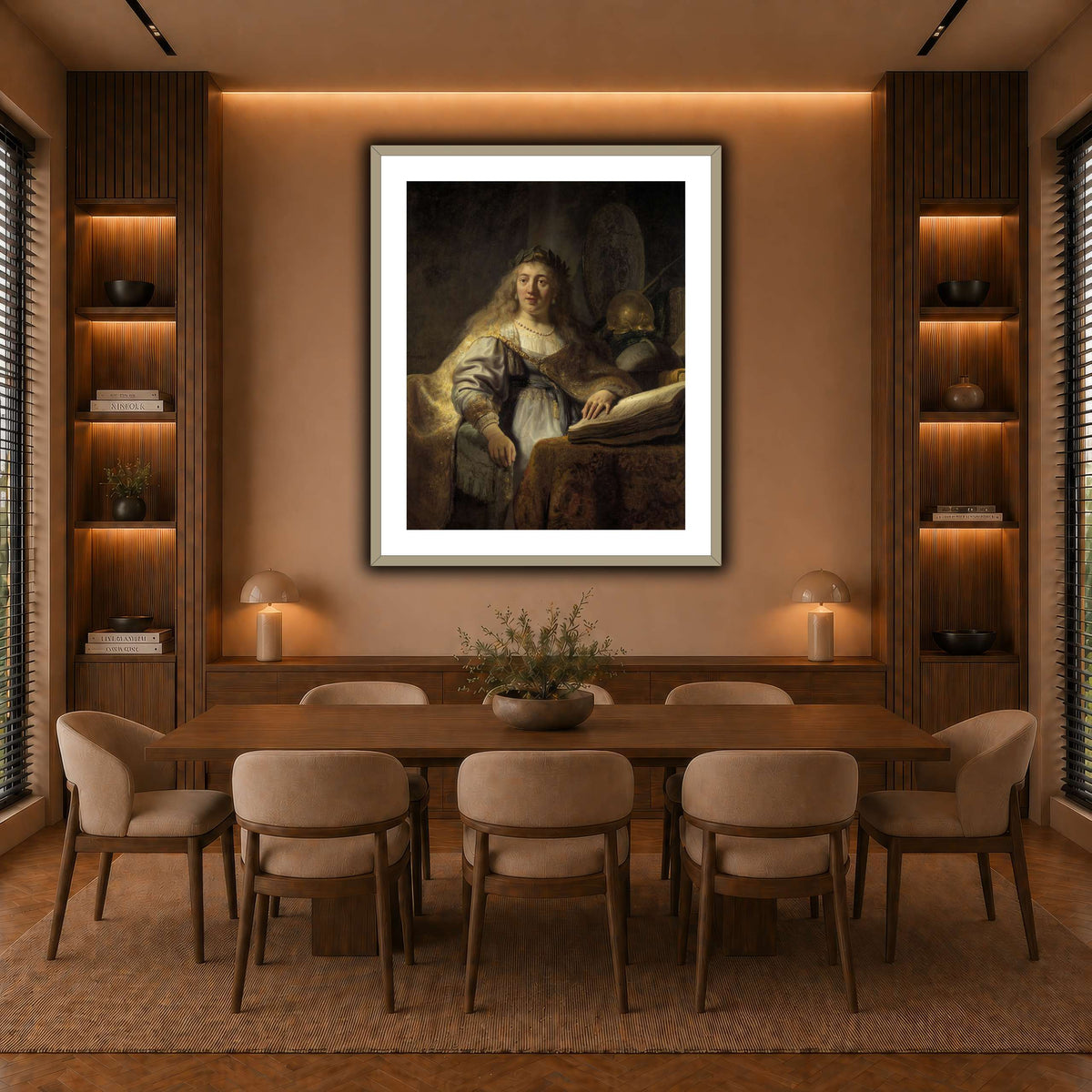 Minerva-in-Her-Study_Rembrandt-van-Rijn warm-dining room