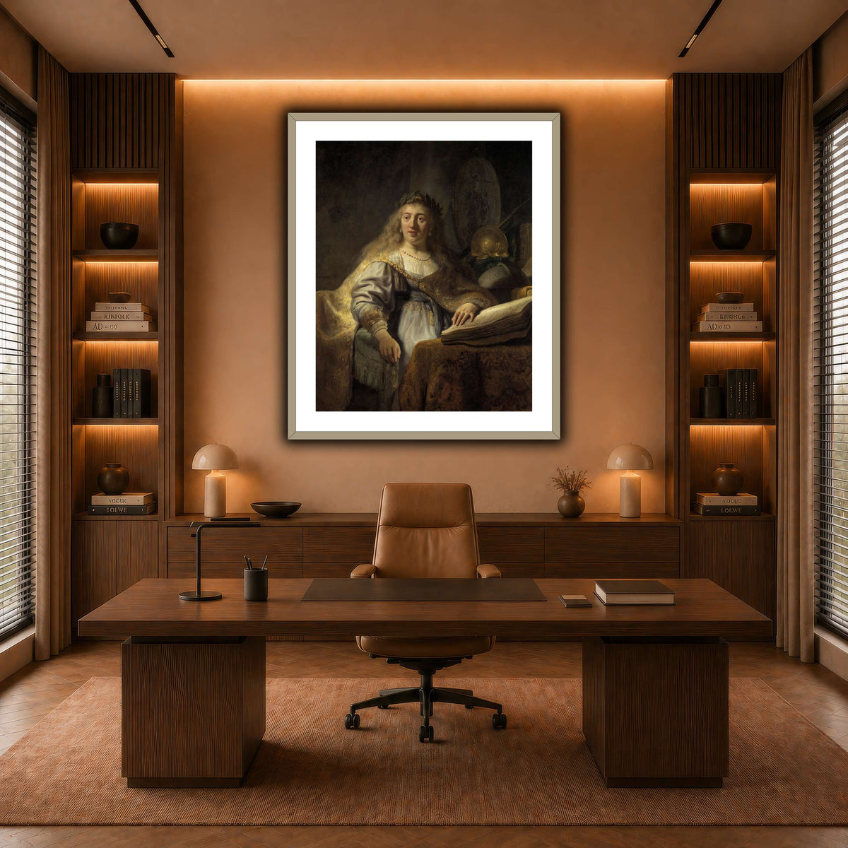 Minerva-in-Her-Study_Rembrandt-van-Rijn warm-office