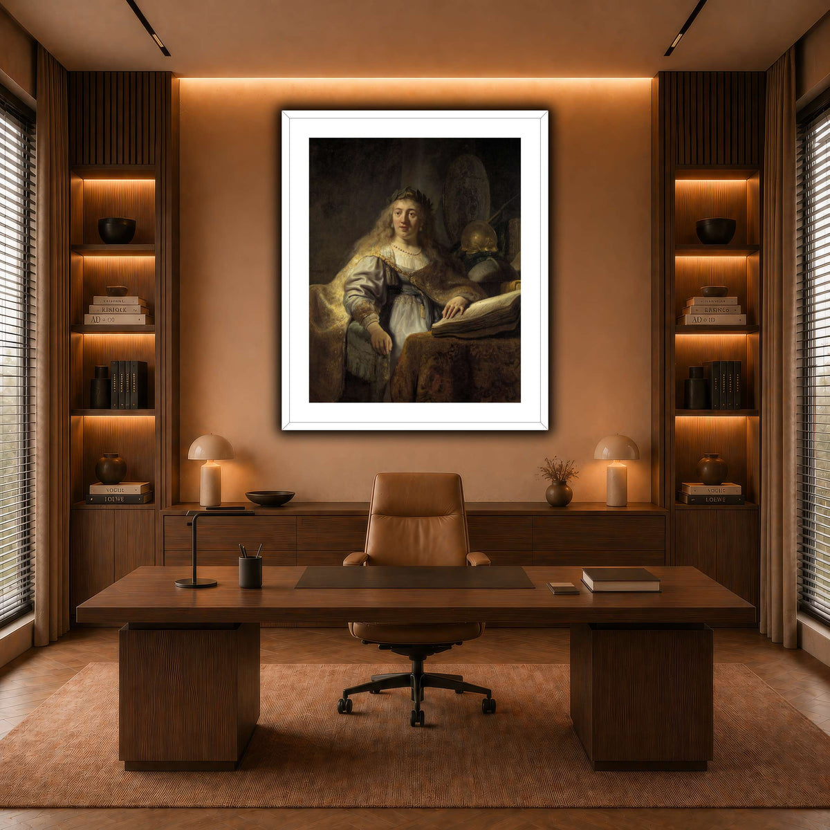 Minerva-in-Her-Study_Rembrandt-van-Rijn warm-office
