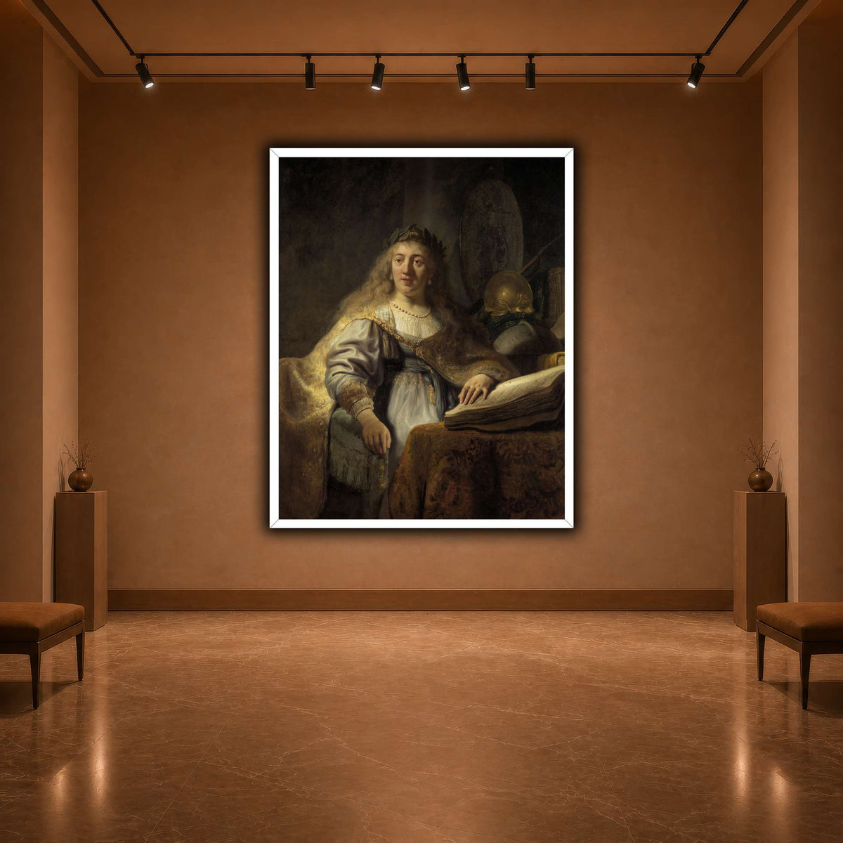Minerva-in-Her-Study_Rembrandt-van-Rijn warm-agallery