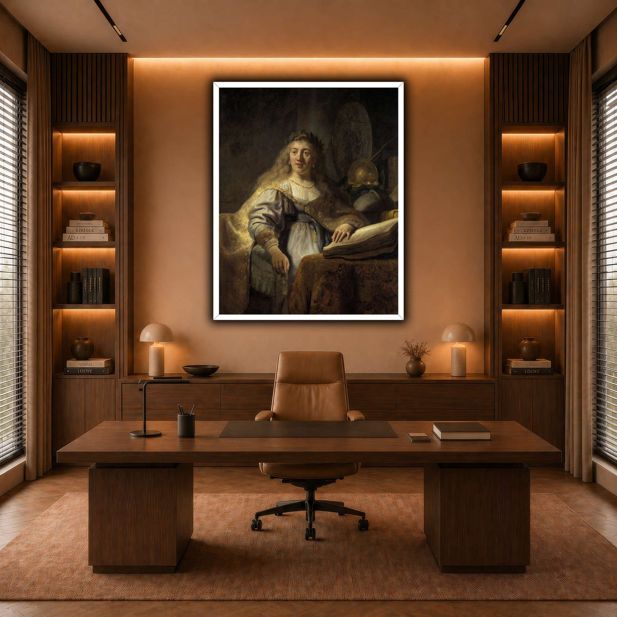 Minerva-in-Her-Study_Rembrandt-van-Rijn warm-office