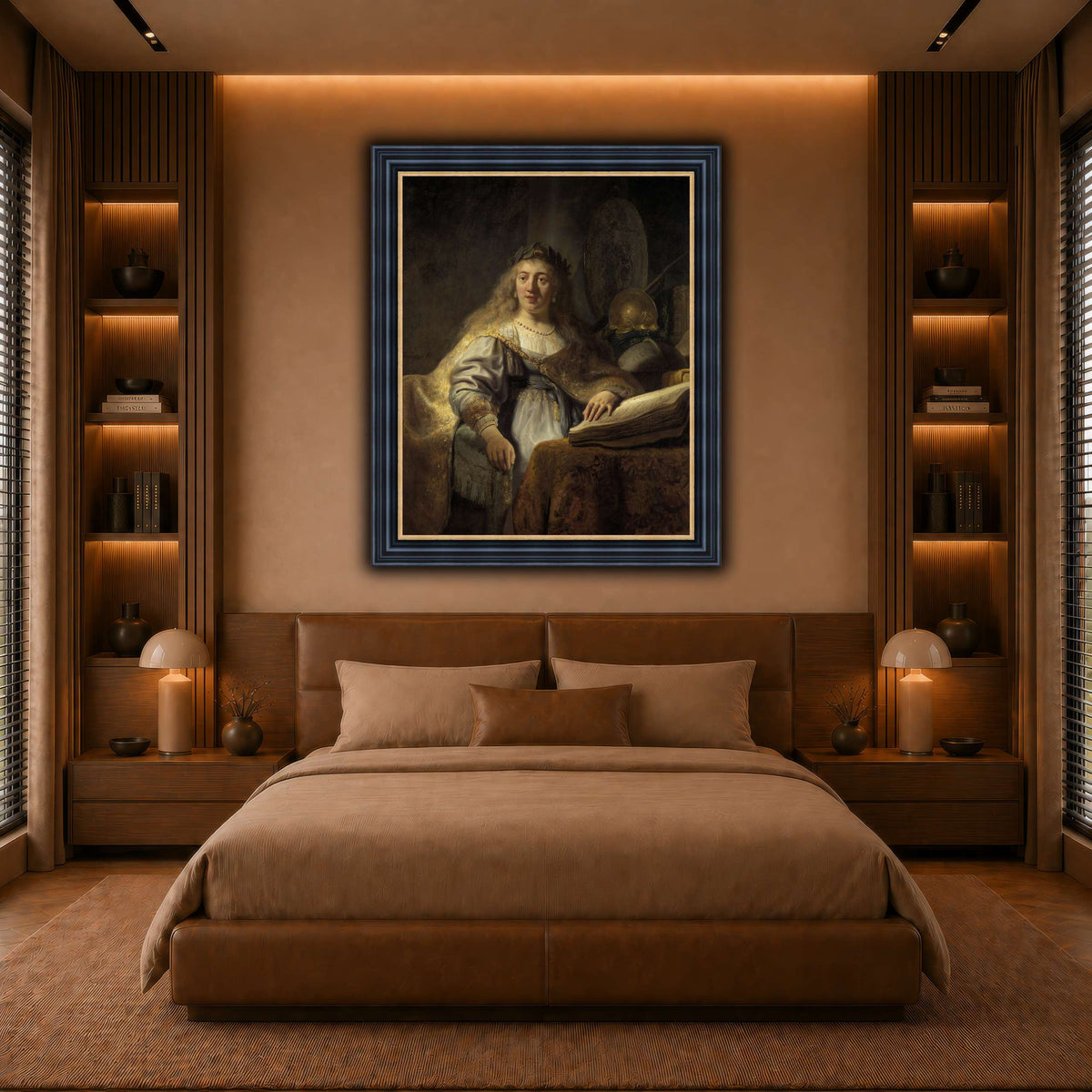 Minerva-in-Her-Study_Rembrandt-van-Rijn warm-bedroom
