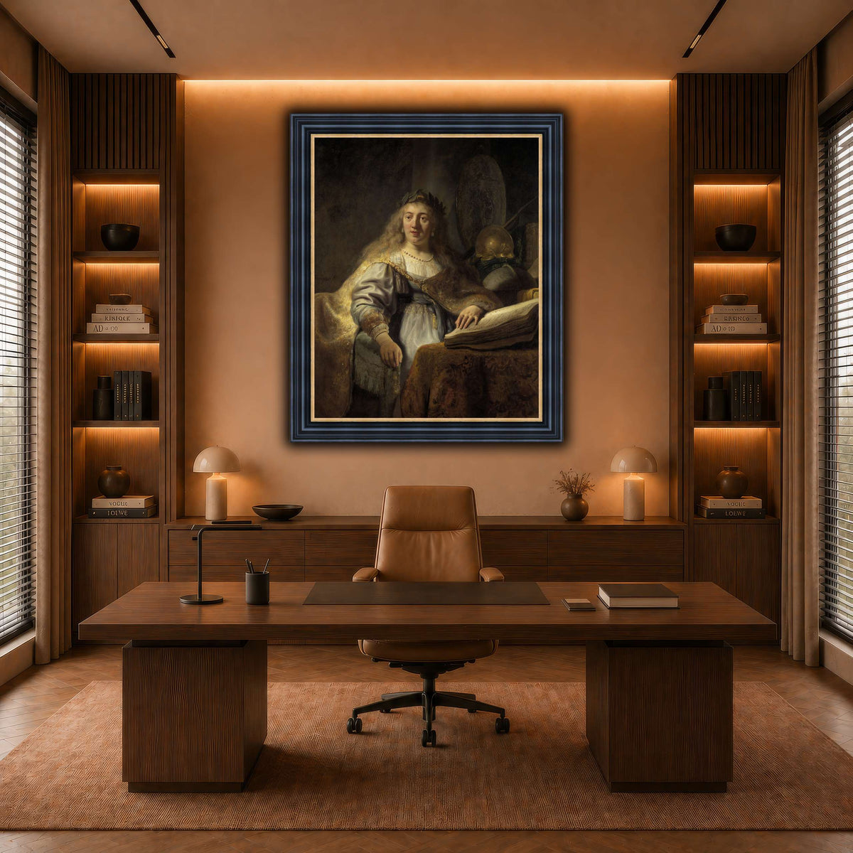 Minerva-in-Her-Study_Rembrandt-van-Rijn warm-office
