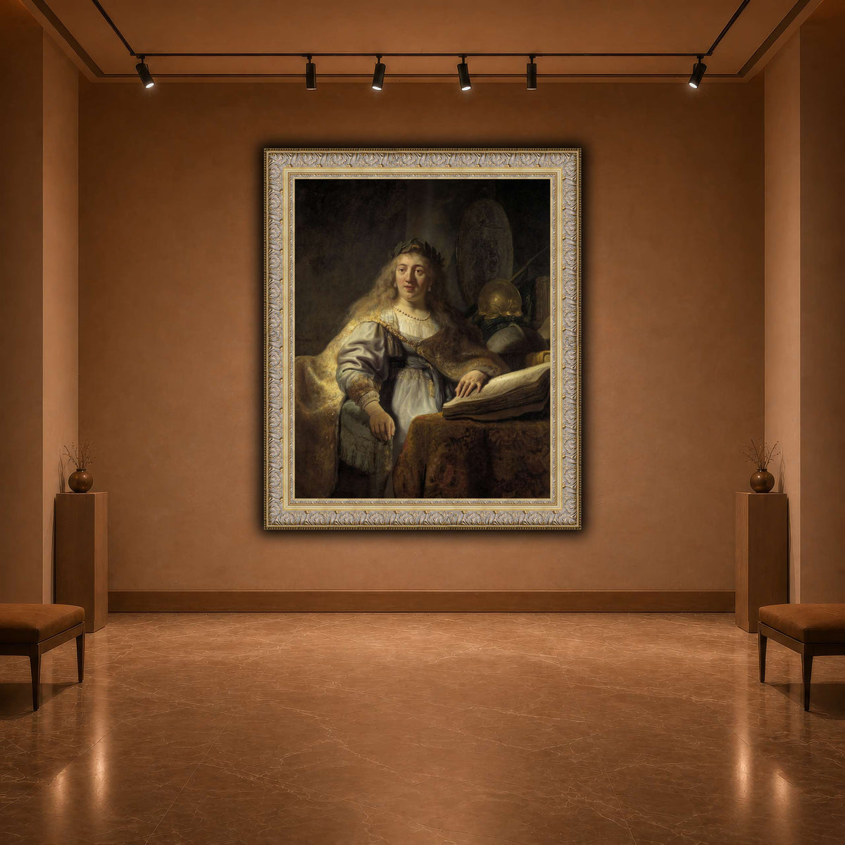 Minerva-in-Her-Study_Rembrandt-van-Rijn warm-agallery