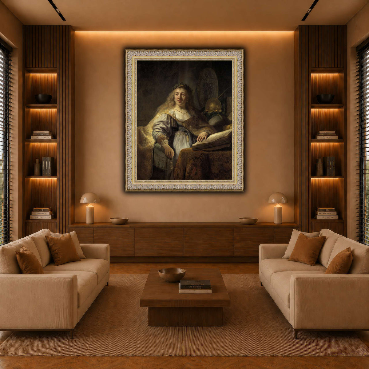 Minerva-in-Her-Study_Rembrandt-van-Rijn warm-living-room