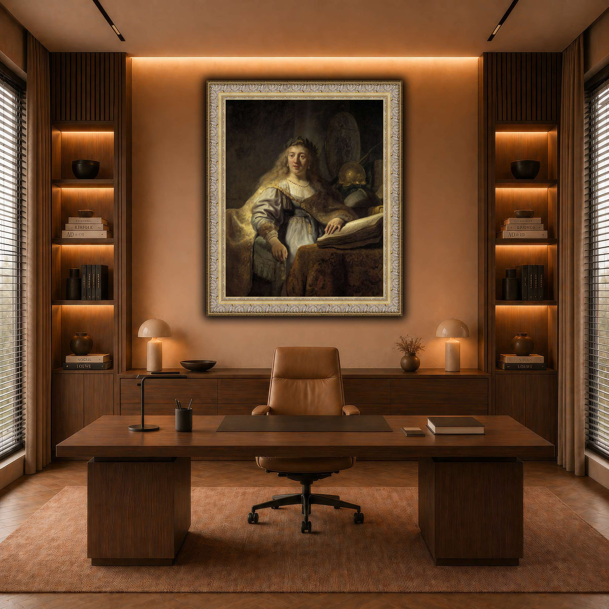 Minerva-in-Her-Study_Rembrandt-van-Rijn warm-office
