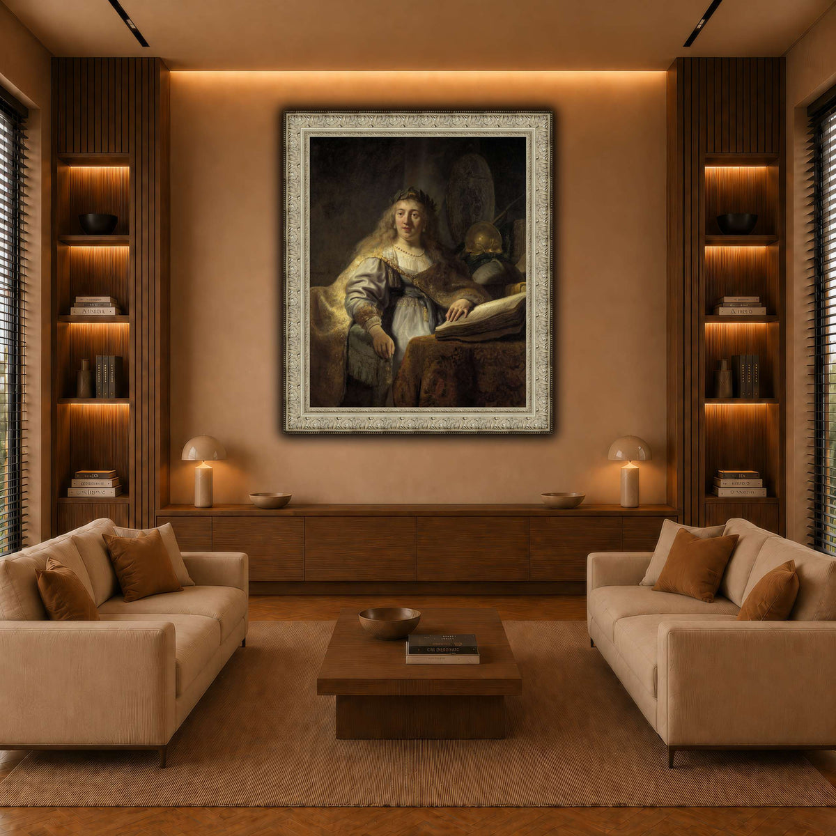 Minerva-in-Her-Study_Rembrandt-van-Rijn warm-living-room
