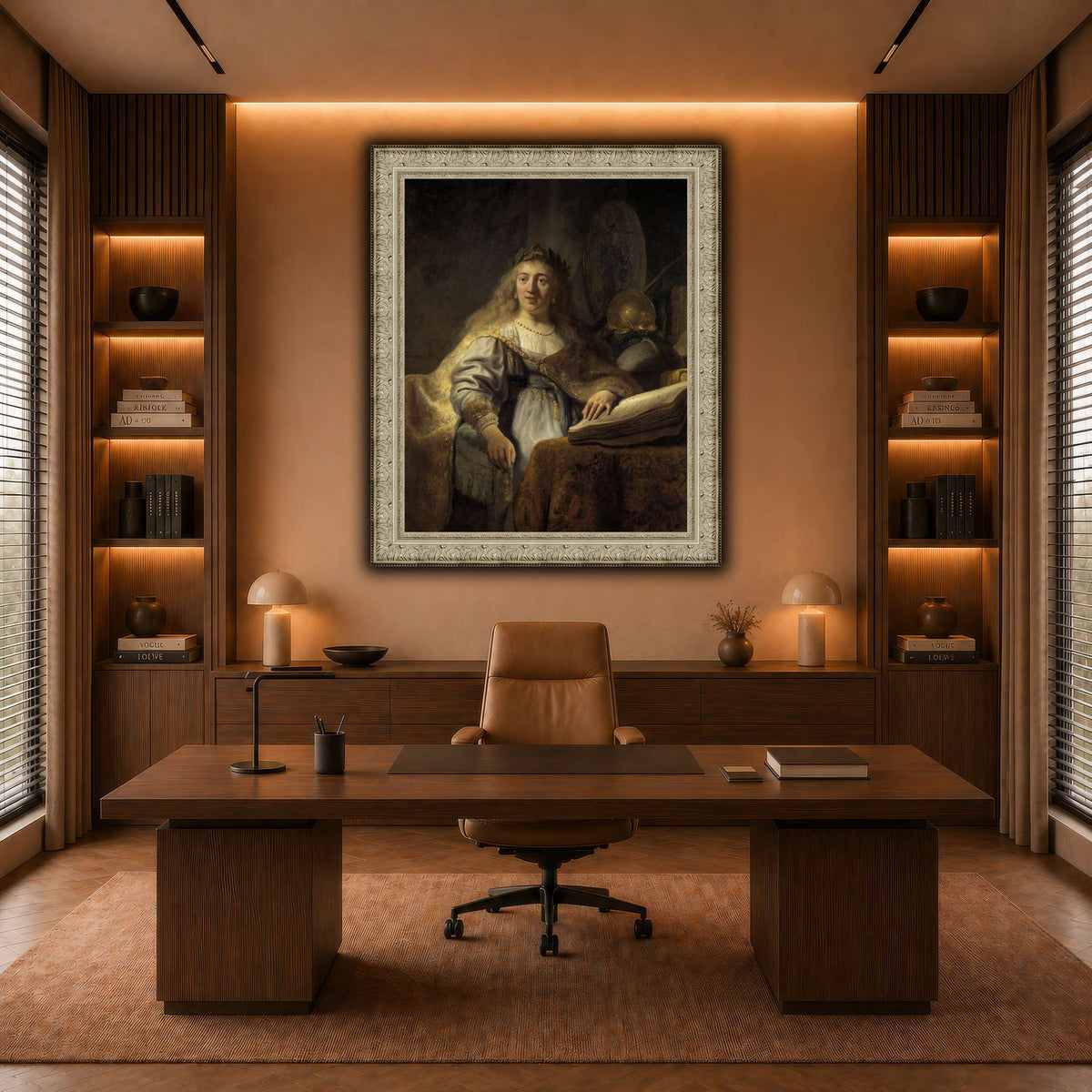 Minerva-in-Her-Study_Rembrandt-van-Rijn warm-office