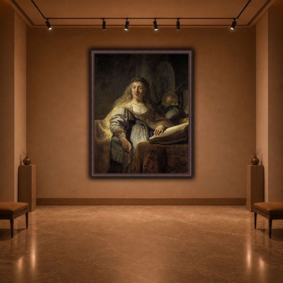 Minerva-in-Her-Study_Rembrandt-van-Rijn warm-agallery