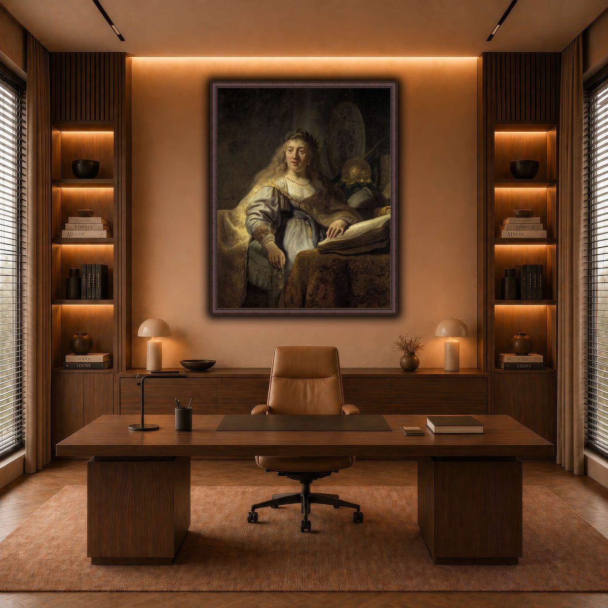 Minerva-in-Her-Study_Rembrandt-van-Rijn warm-office