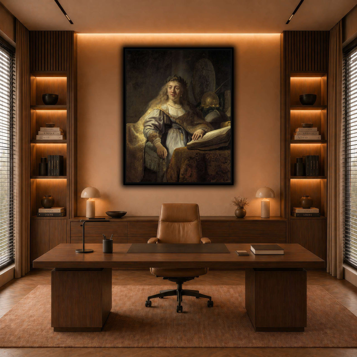 Minerva-in-Her-Study_Rembrandt-van-Rijn warm-office