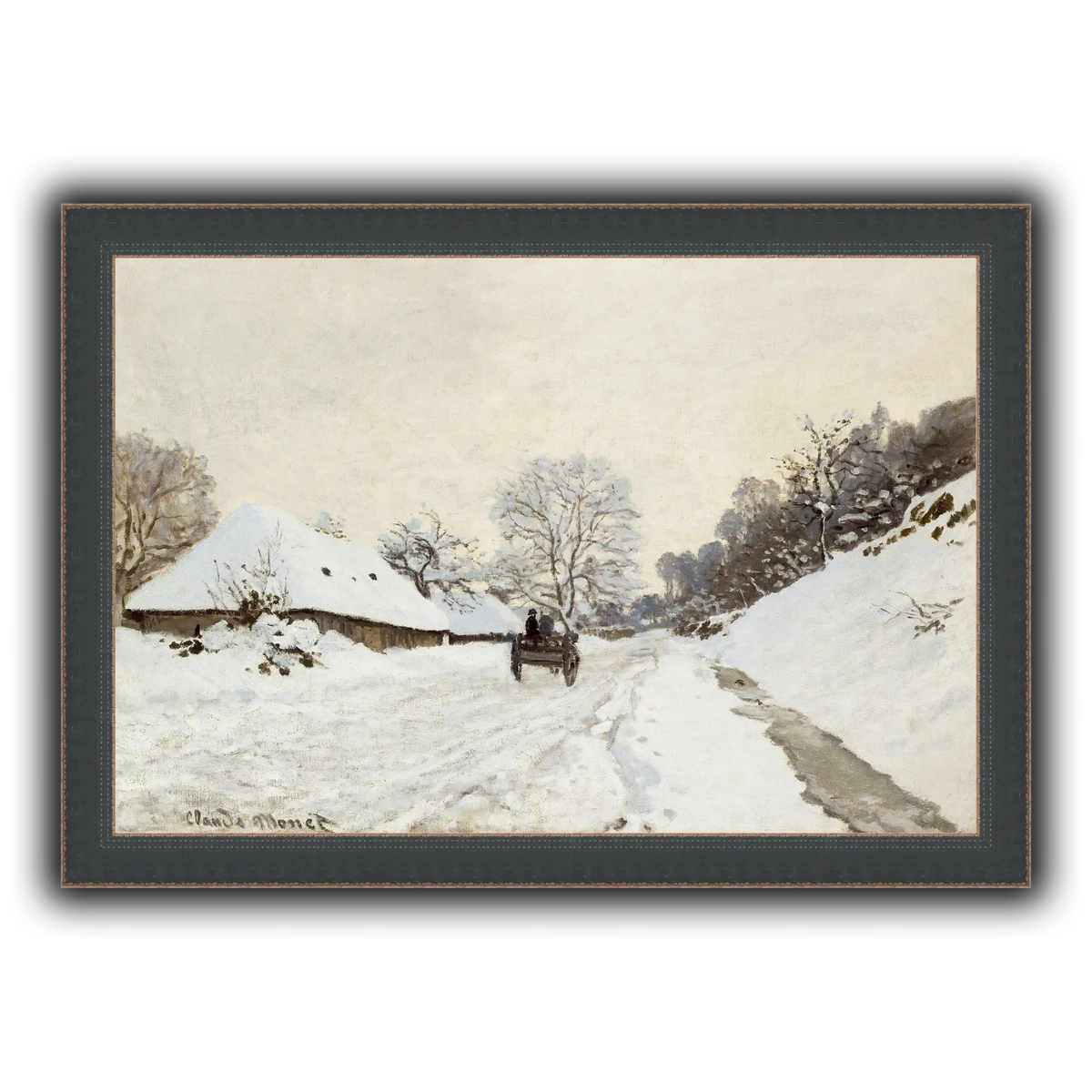Monet,_A_Cart_on_the_Snowy_Road_at_Honfleur_(1865_or_1867)