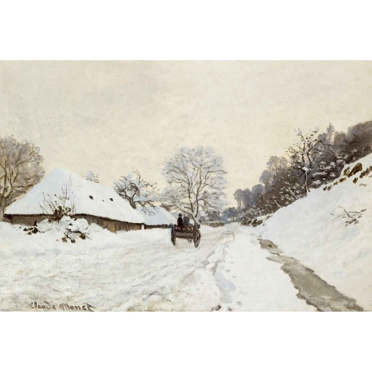 Monet,_A_Cart_on_the_Snowy_Road_at_Honfleur_(1865_or_1867)