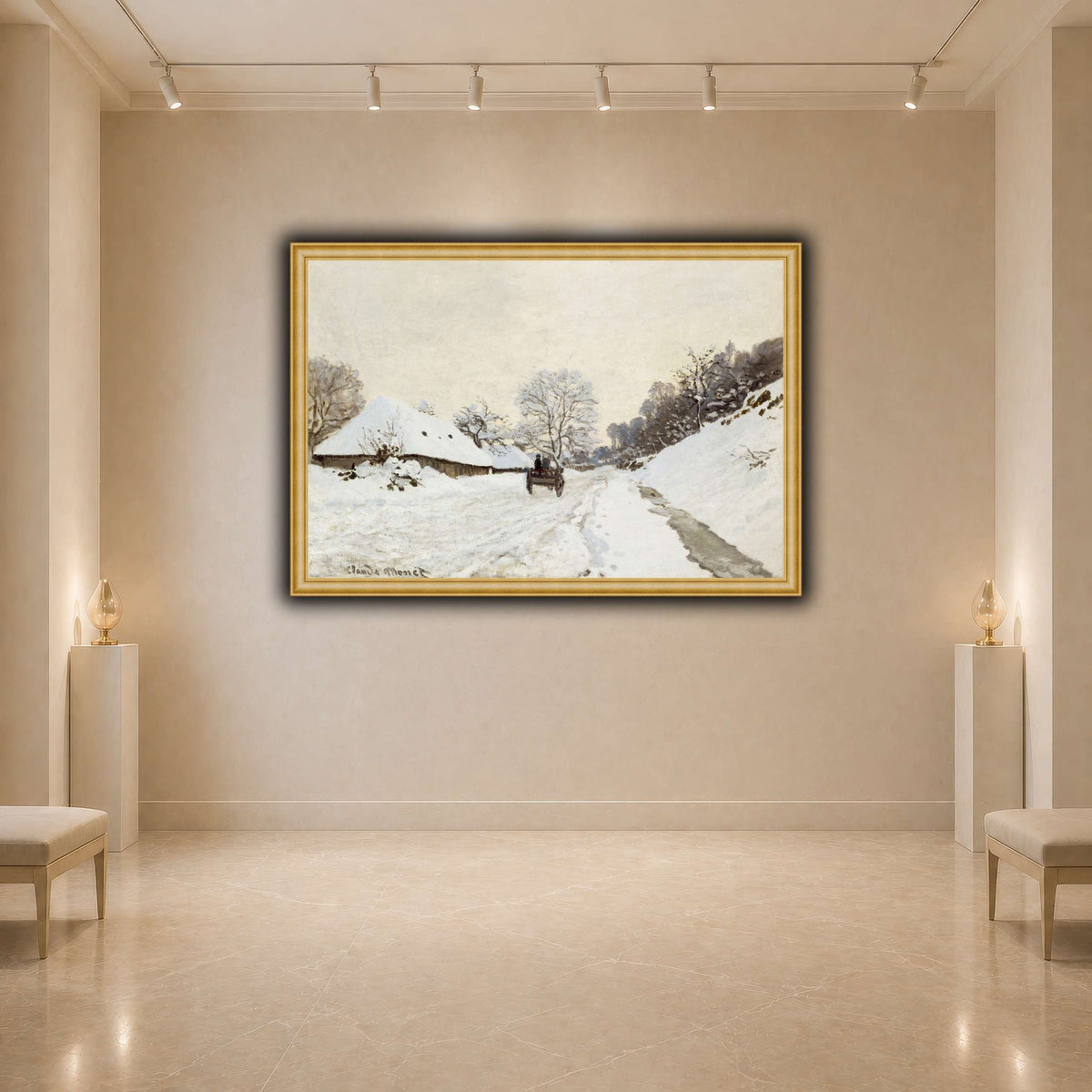 Monet,_A_Cart_on_the_Snowy_Road_at_Honfleur_(1865_or_1867) light neutral- agallery