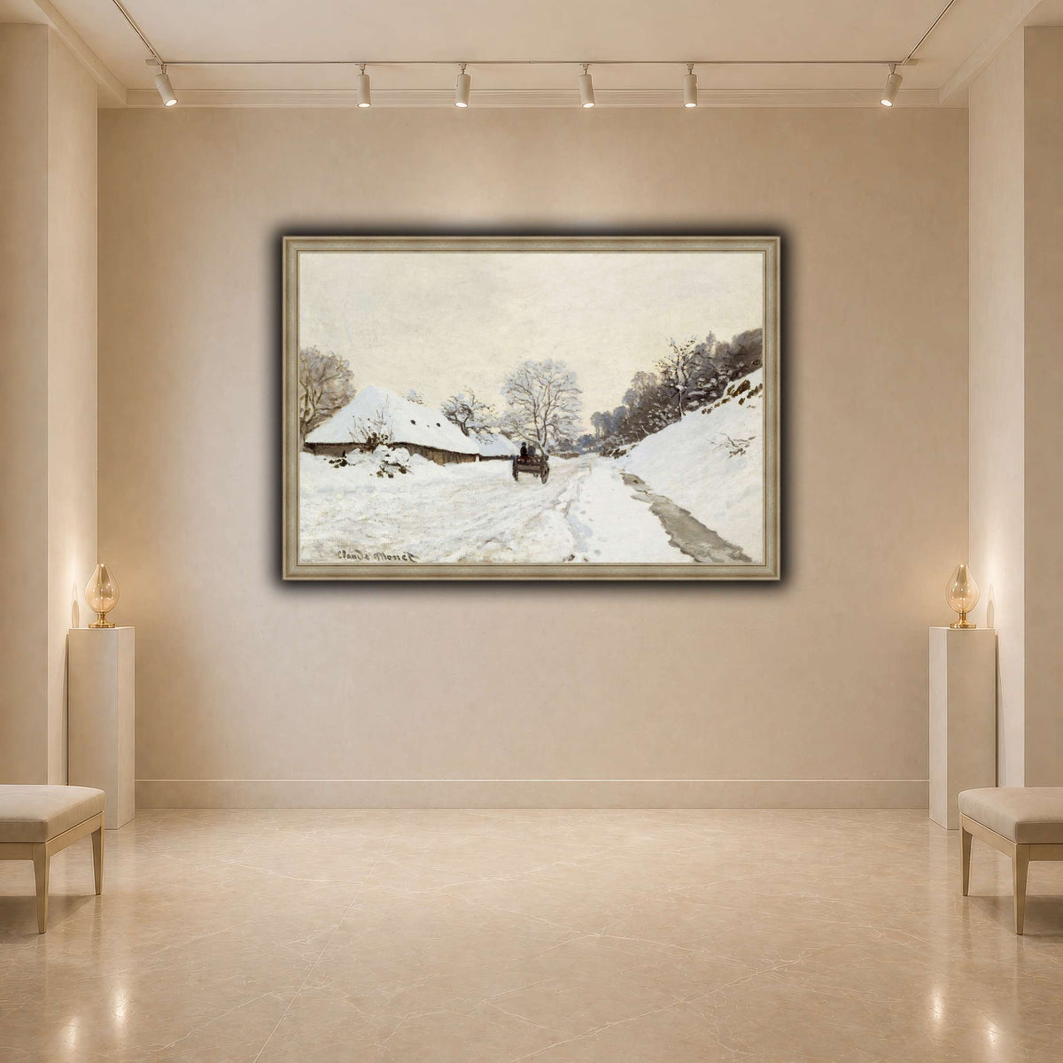 Monet,_A_Cart_on_the_Snowy_Road_at_Honfleur_(1865_or_1867) light neutral- agallery