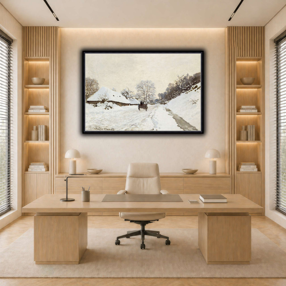 Monet,_A_Cart_on_the_Snowy_Road_at_Honfleur_(1865_or_1867) light neutral-office