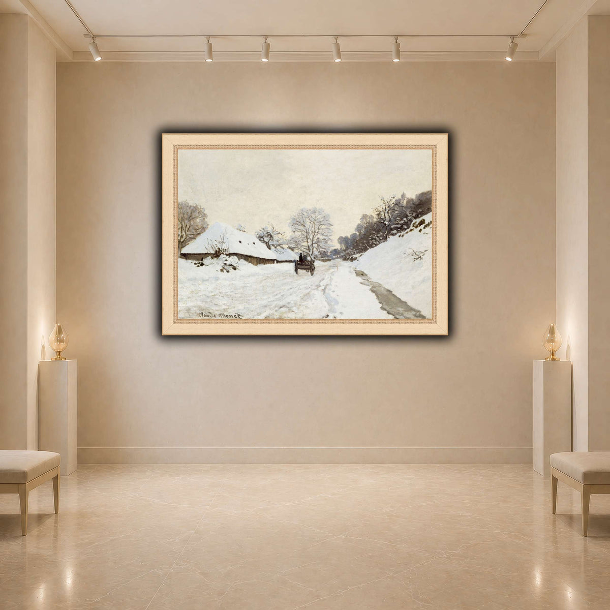 Monet,_A_Cart_on_the_Snowy_Road_at_Honfleur_(1865_or_1867) light neutral- agallery