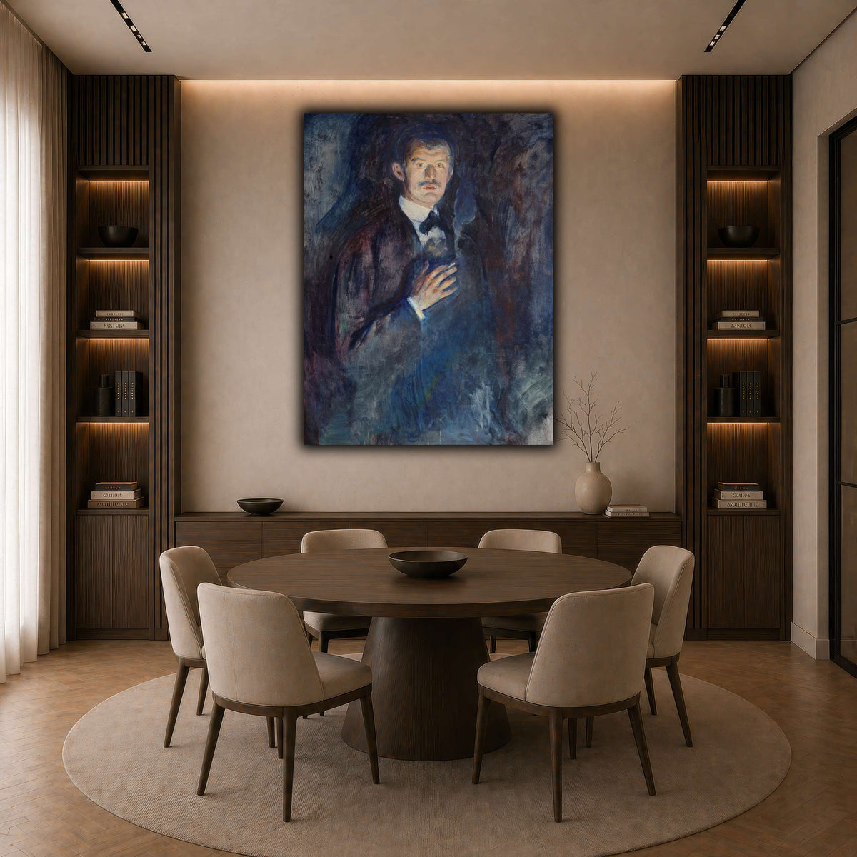Munch_SelfBurningCigarette dark neutral-dining room