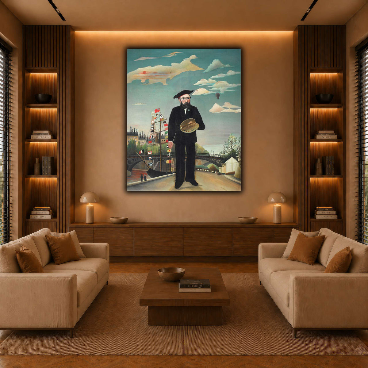 Myself-Portrait-Landscape-1890_Henri-Rousseau warm-living-room