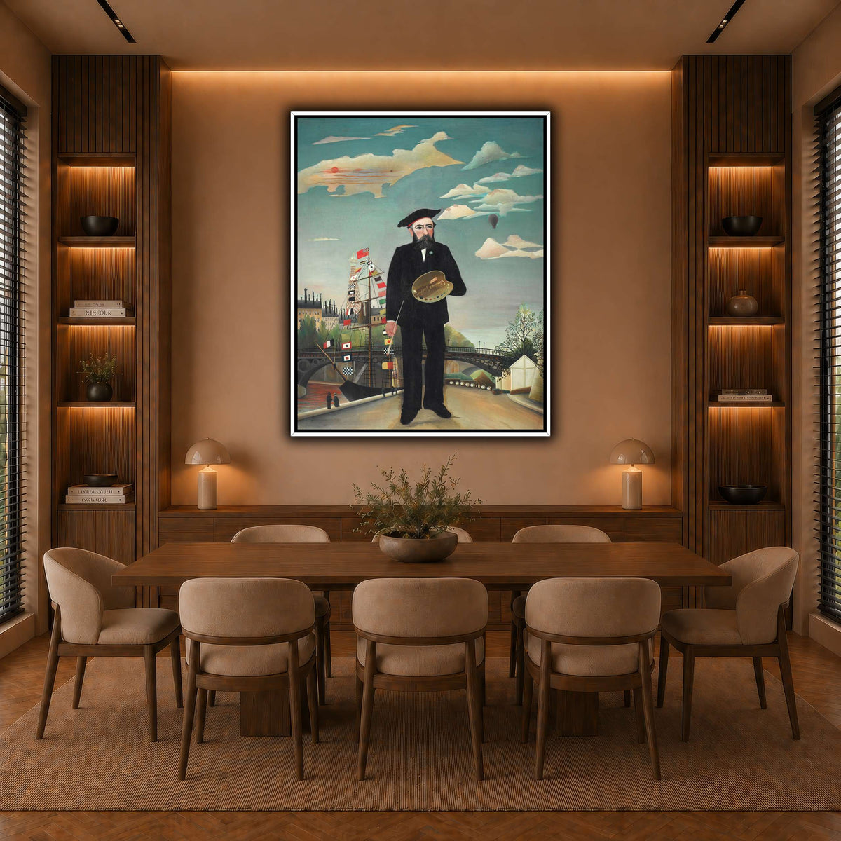Myself-Portrait-Landscape-1890_Henri-Rousseau warm-dining room