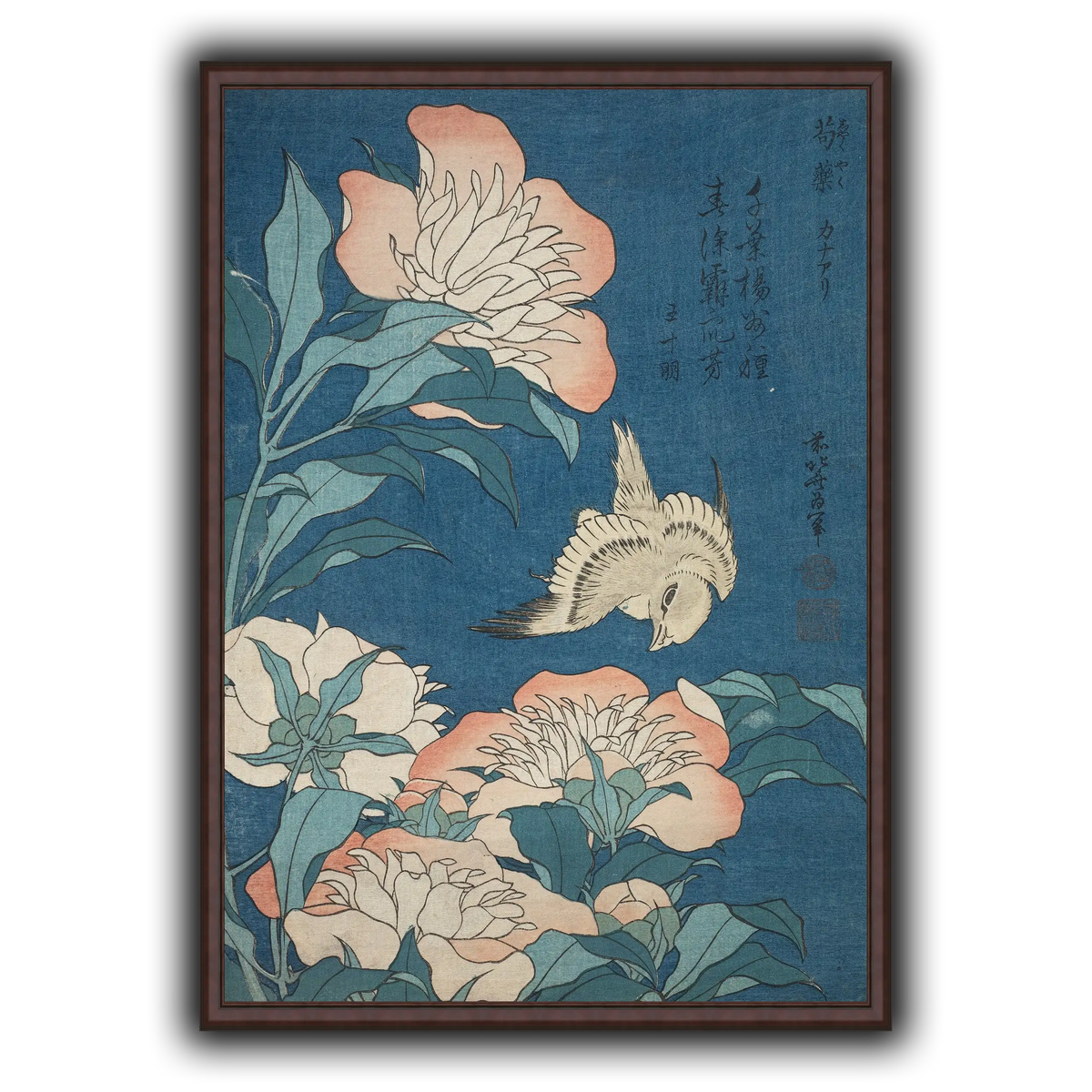 Peonies_and_Canary_Katsushika Hokusai