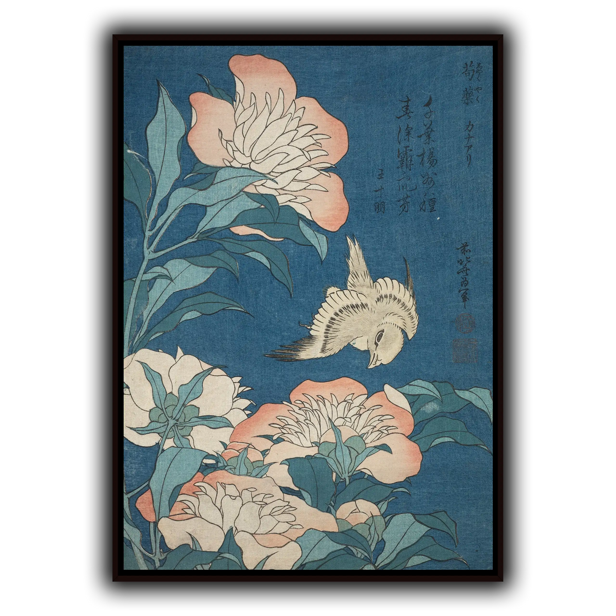 Peonies_and_Canary_Katsushika Hokusai