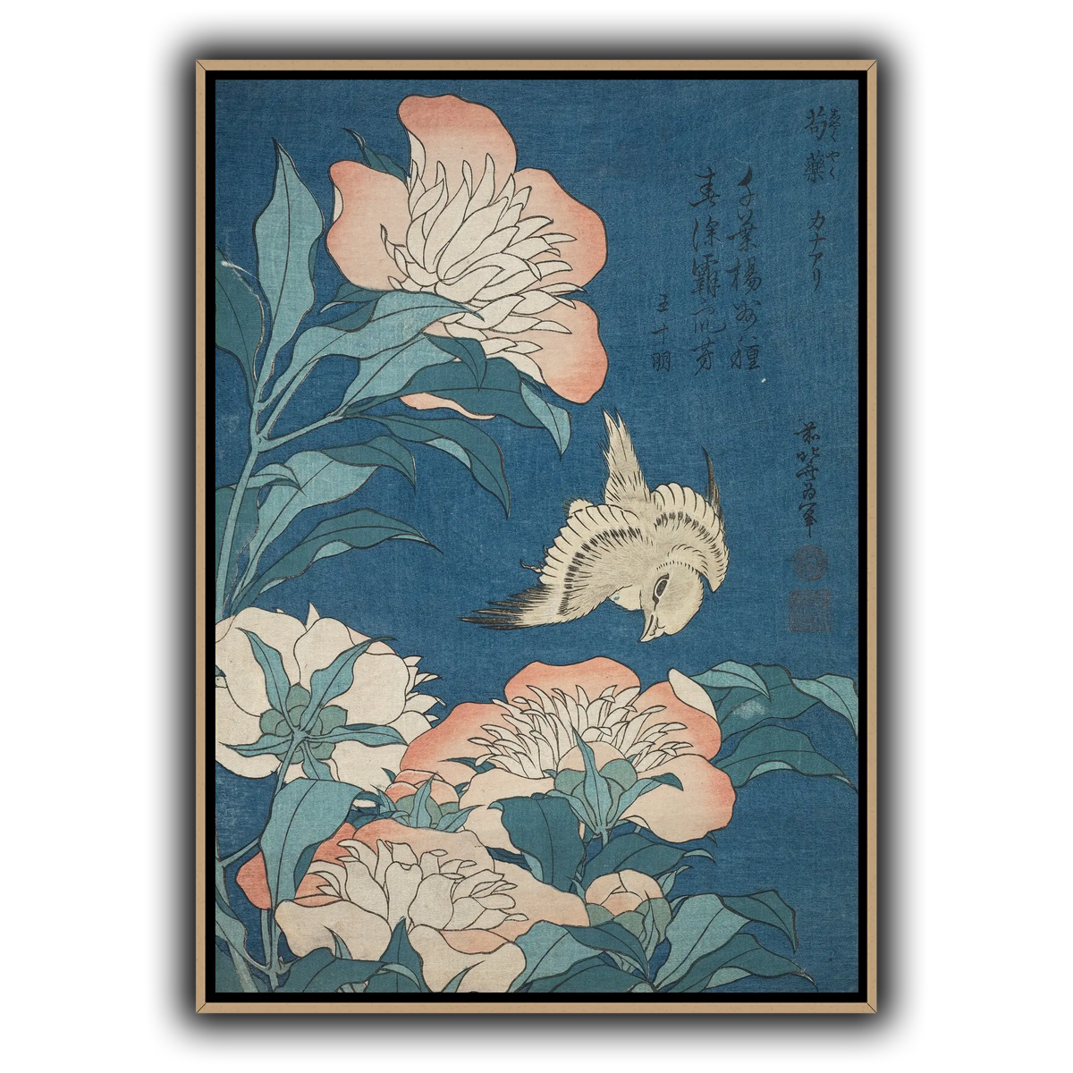 Peonies_and_Canary_Katsushika Hokusai