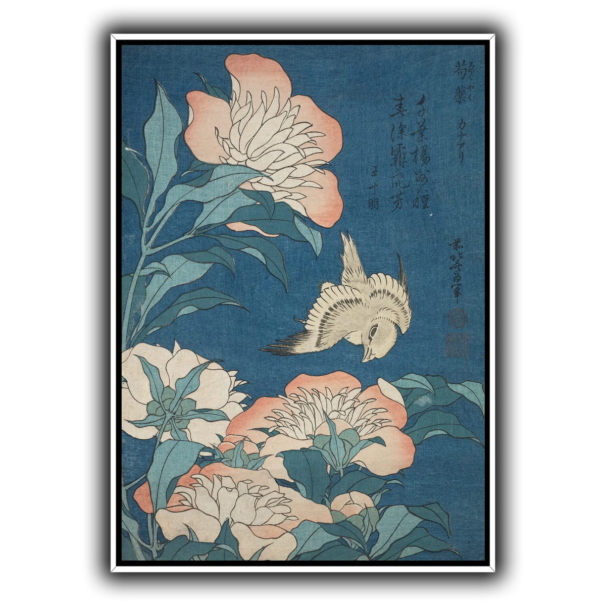Peonies_and_Canary_Katsushika Hokusai