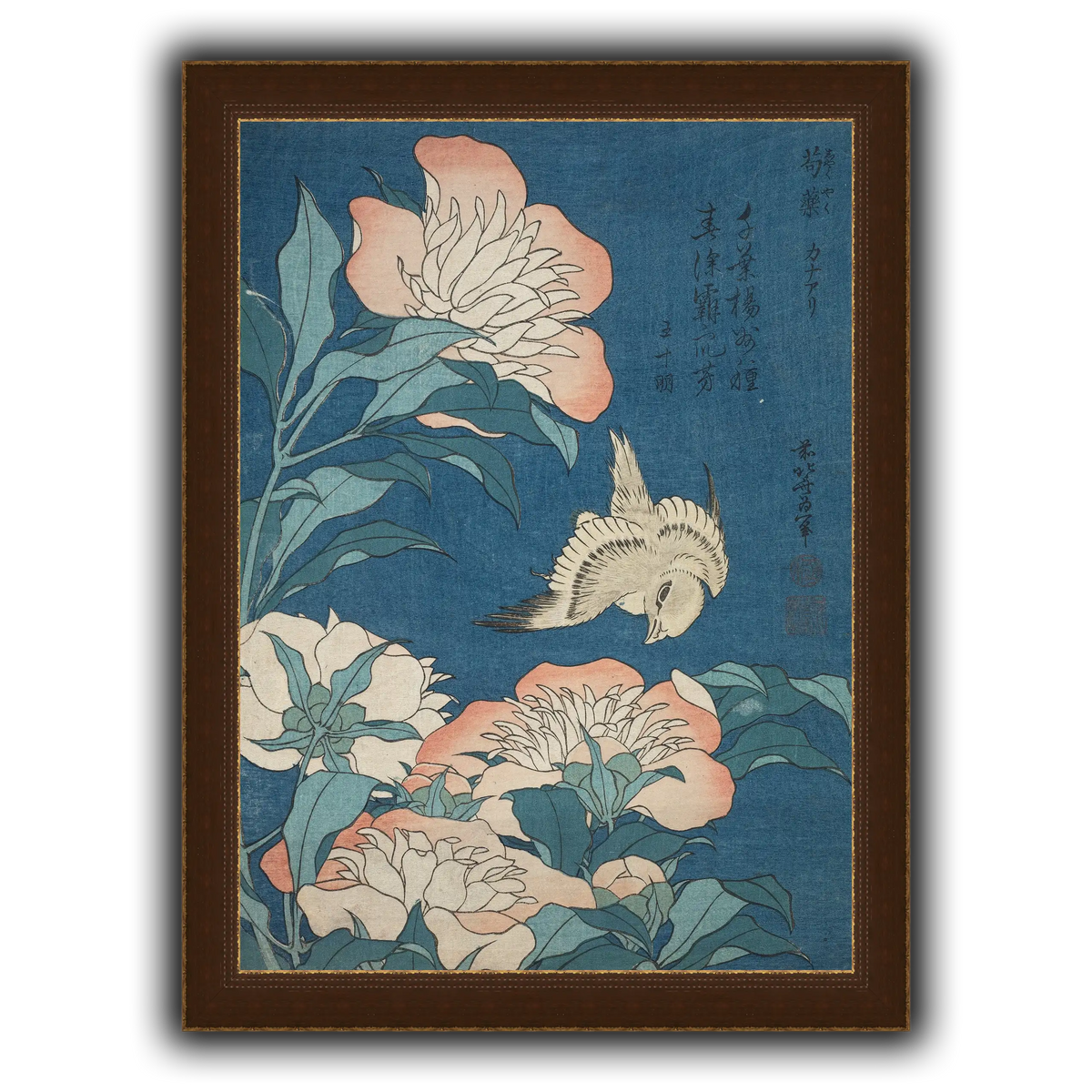Peonies_and_Canary_Katsushika Hokusai