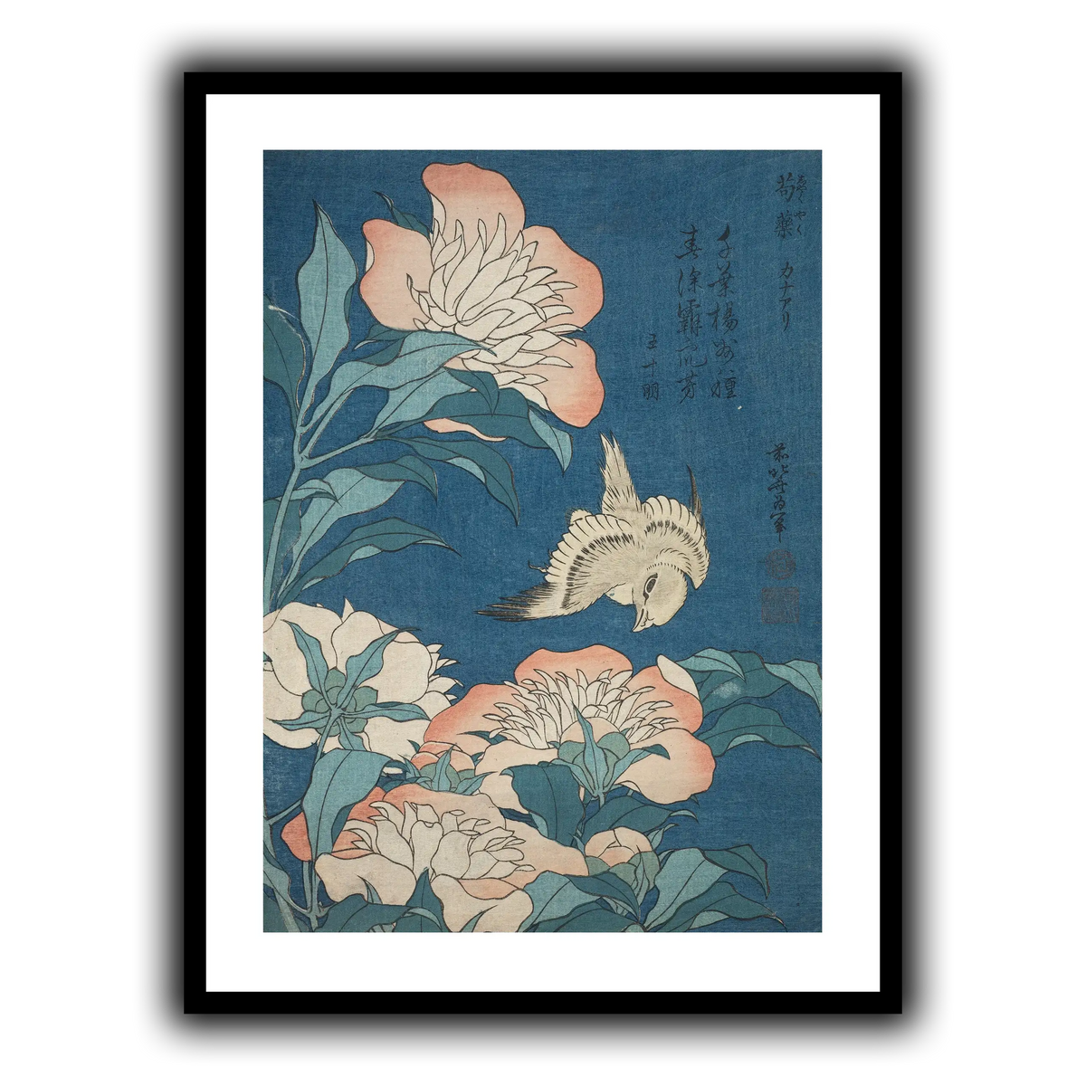 Peonies_and_Canary_Katsushika Hokusai