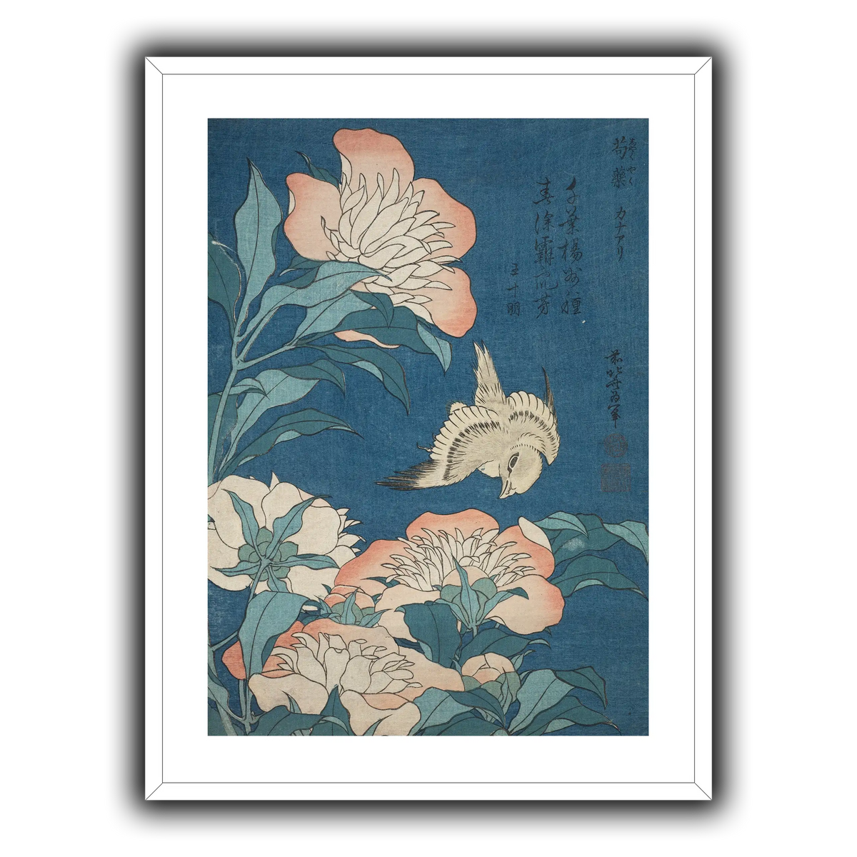 Peonies_and_Canary_Katsushika Hokusai