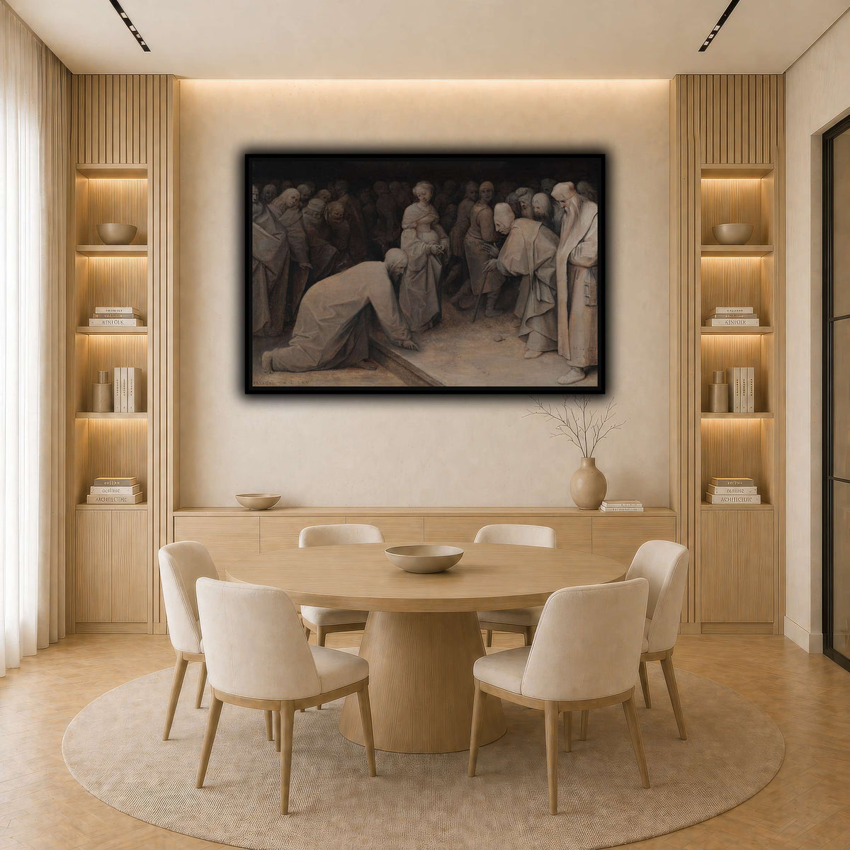 Pieter_Bruegel_Christ_and_the_woman_taken_in_adultery light neutral-dining room