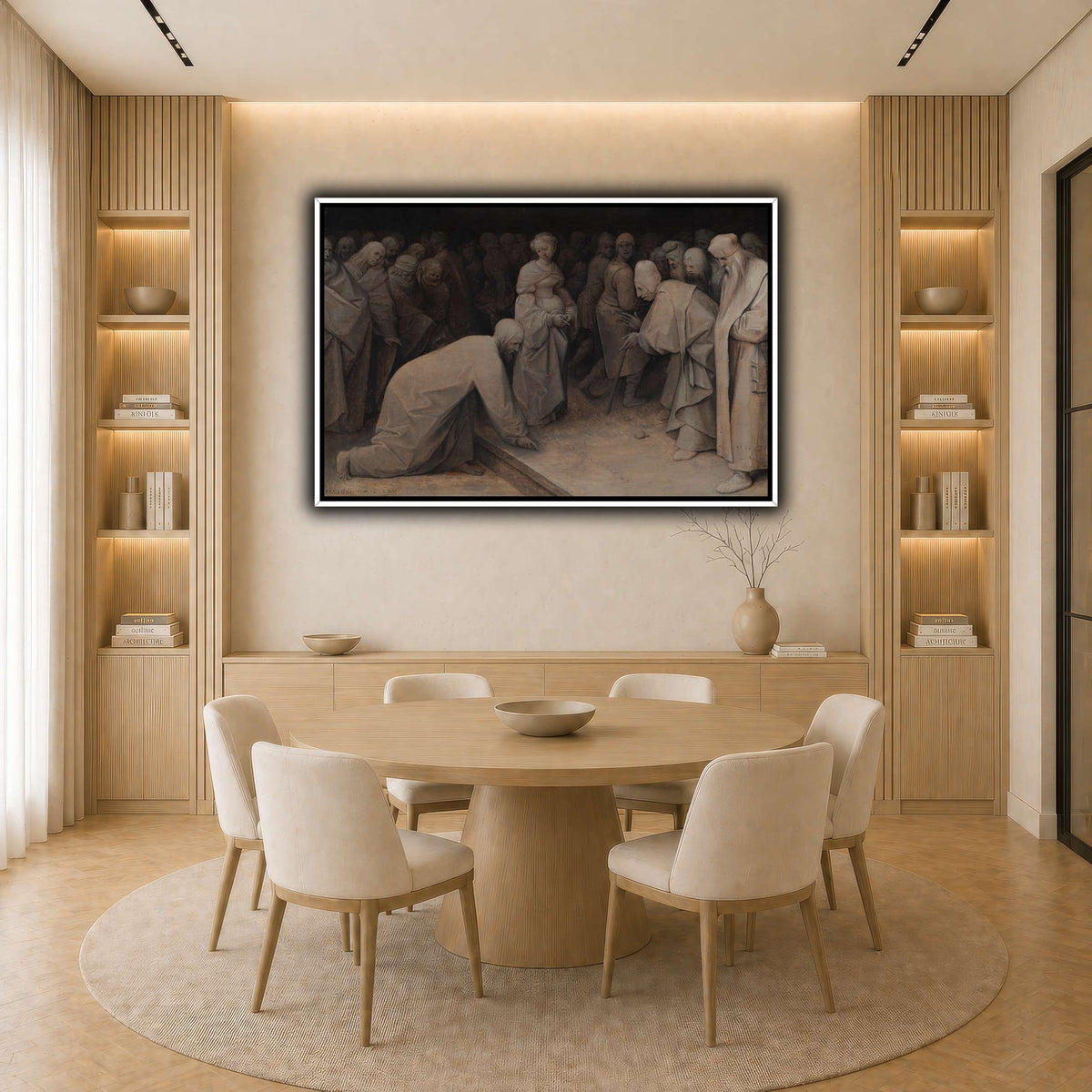 Pieter_Bruegel_Christ_and_the_woman_taken_in_adultery light neutral-dining room