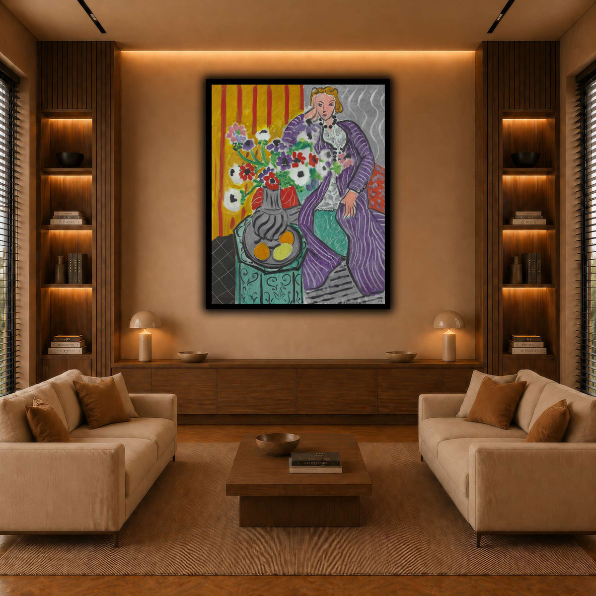 Purple_Robe_and_Anemones_Henri_Matisse warm-living-room
