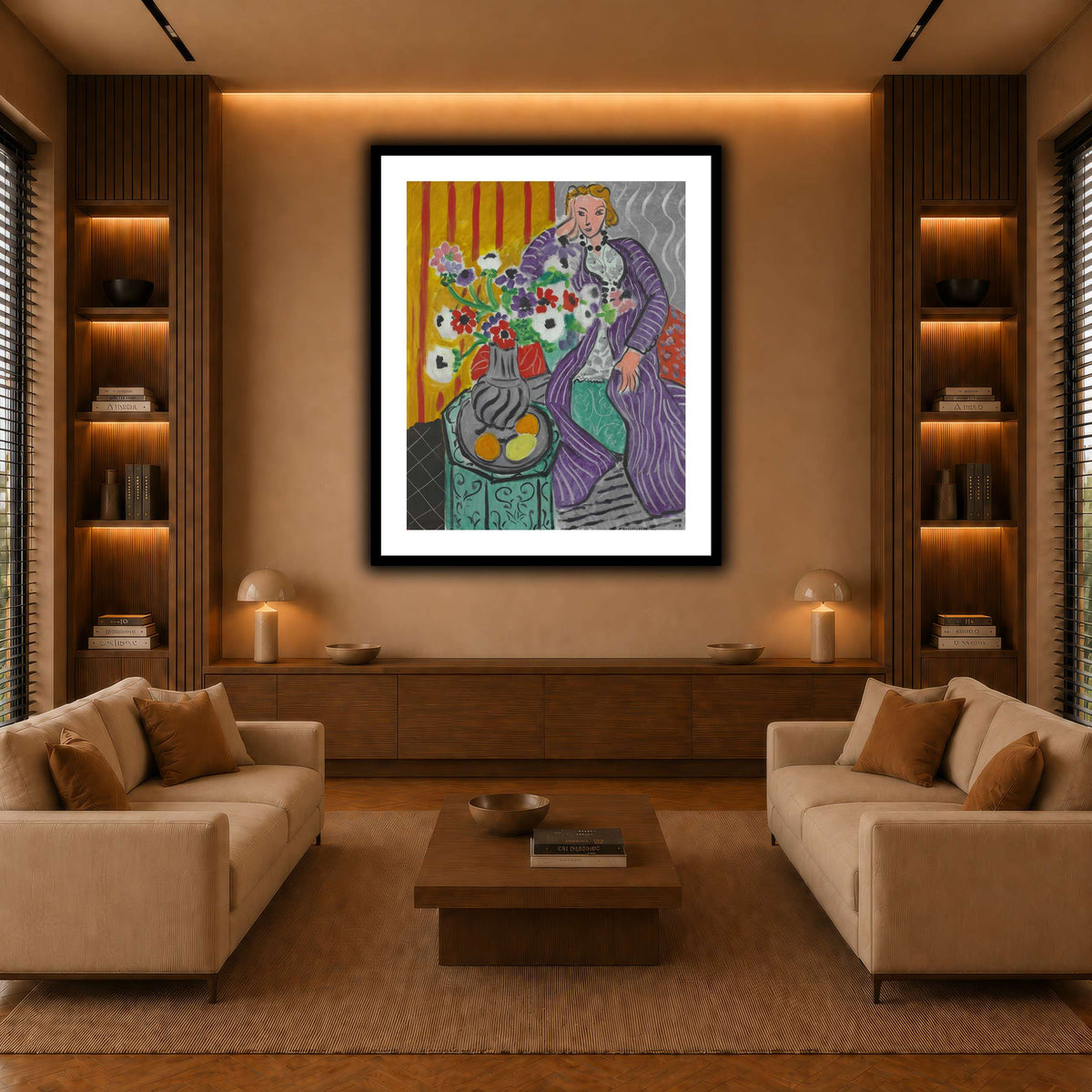 Purple_Robe_and_Anemones_Henri_Matisse warm-living-room