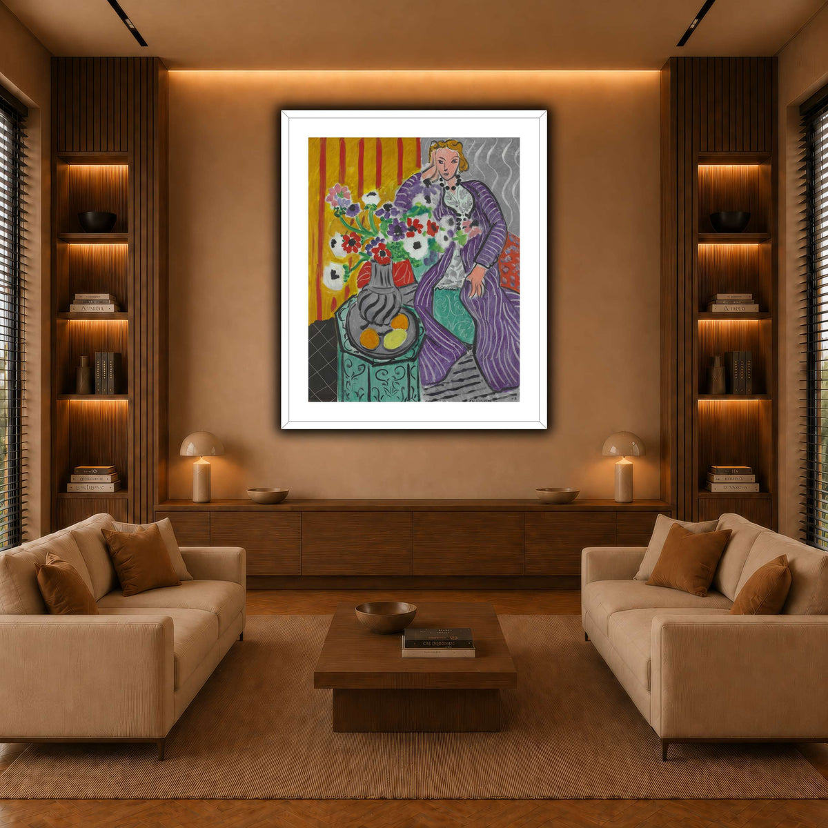 Purple_Robe_and_Anemones_Henri_Matisse warm-living-room