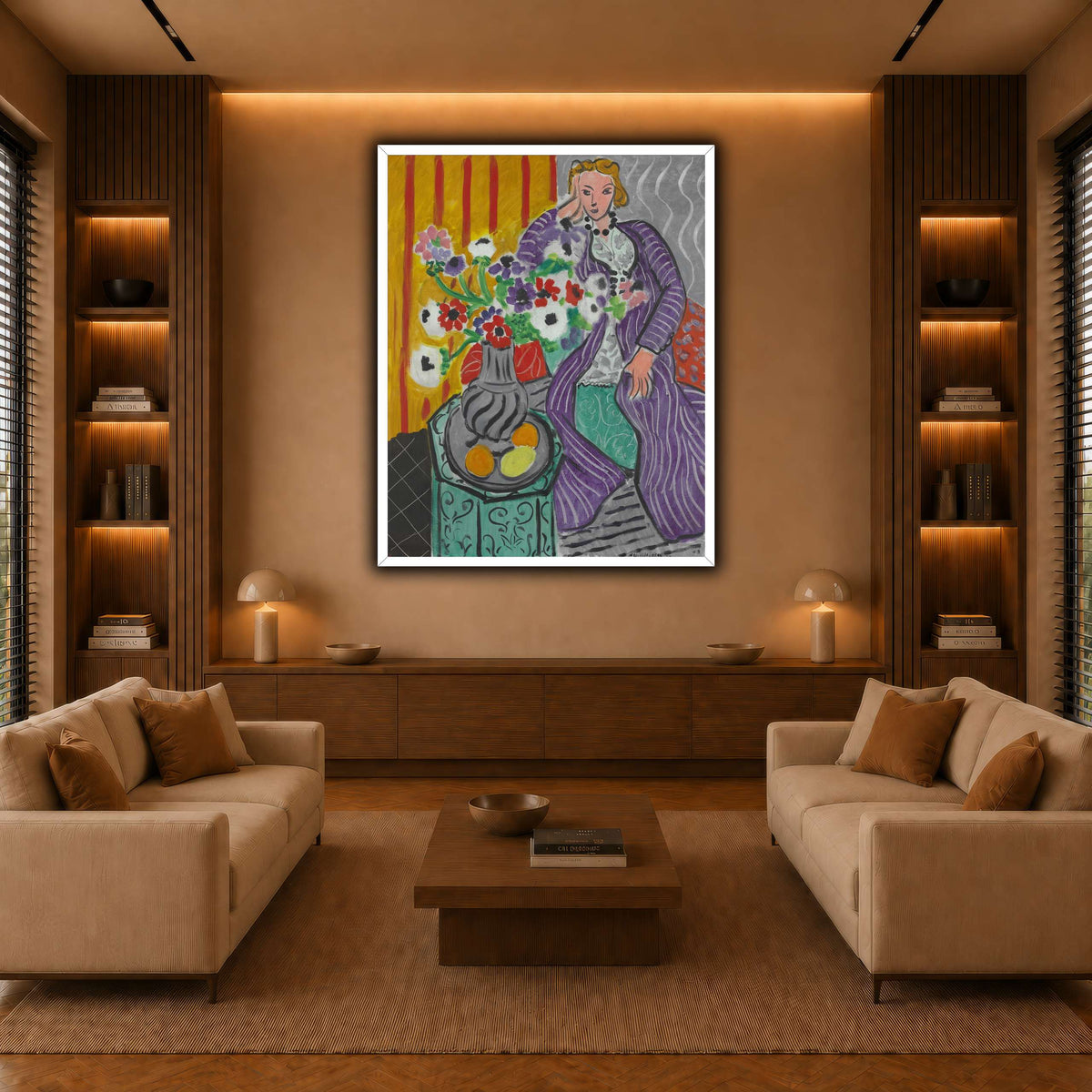 Purple_Robe_and_Anemones_Henri_Matisse warm-living-room