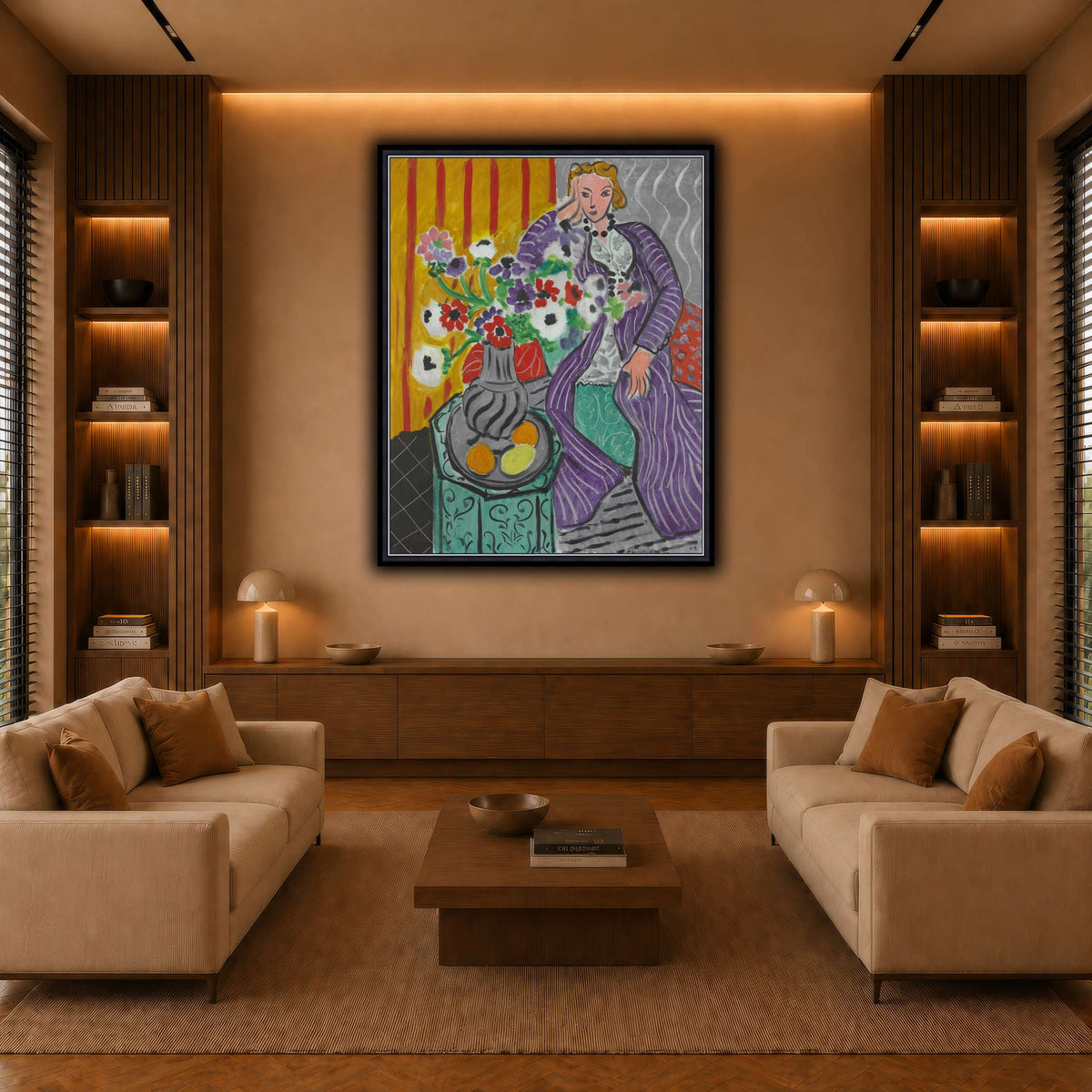 Purple_Robe_and_Anemones_Henri_Matisse warm-living-room