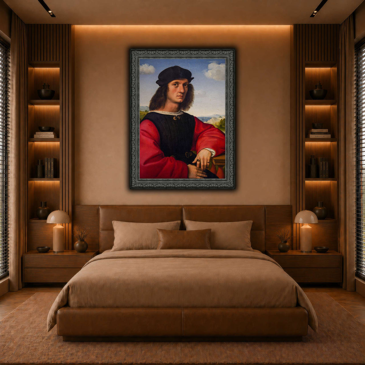 Raffaello_Sanzio_Agnolo_Doni's_portrait warm-bedroom